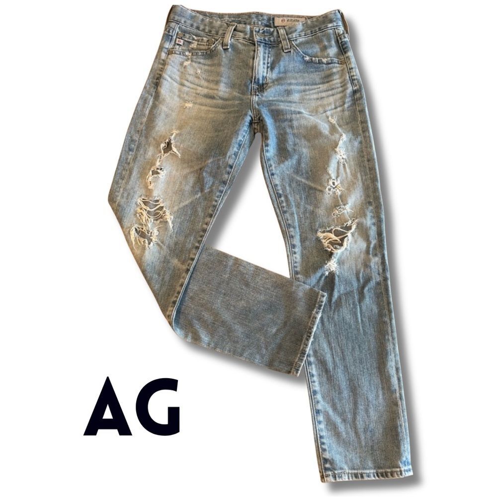 Ag Adriano Goldschmied Women's Light Blue Boyfriend Jeans
